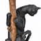 13'' Black Cat Climbing Broom Halloween Décor